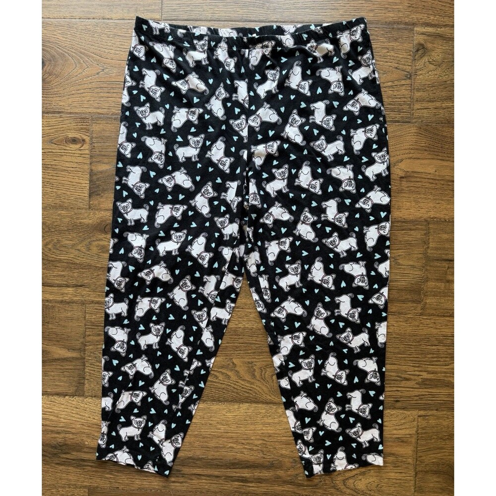 Secret Treasures XL 16-18 Pug Dog Print Capri Pajama Lounge Pants Cotton Modal